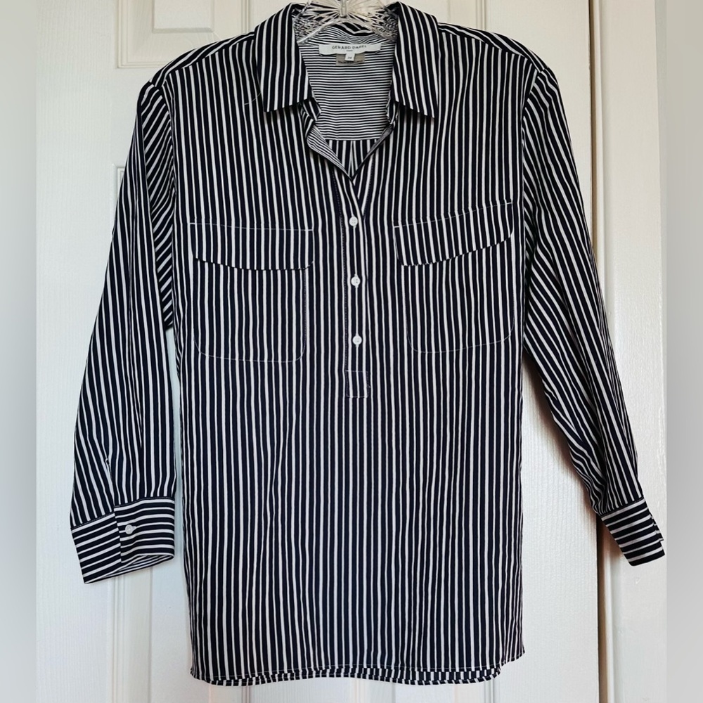 Gerard Darel Navy and White Striped Shirt Bundle 2 = 10% off